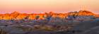 USA-South Dakota-Badlands National Park Panoramic of sunrise on arid park formations Art Print